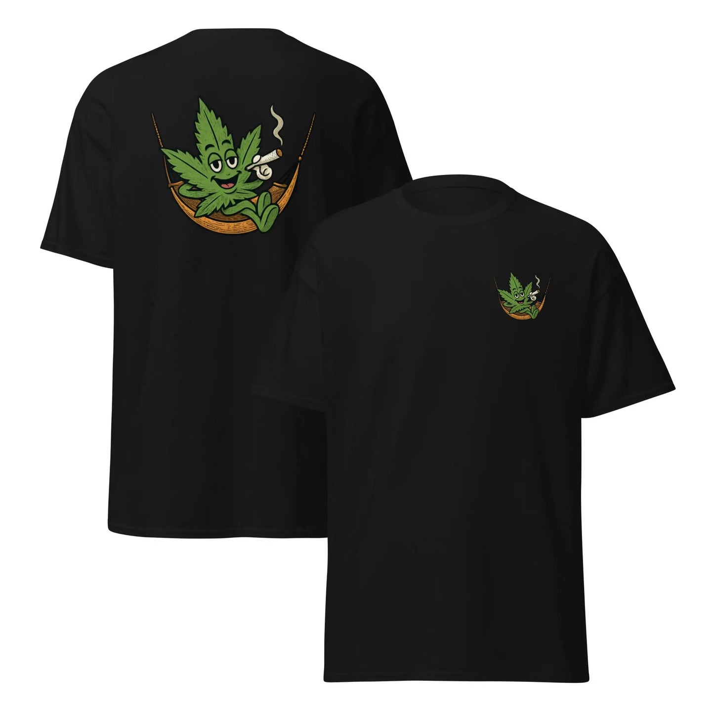 Camiseta divertida con hamaca y hojas de marihuana, camiseta con dibujo de hoja de marihuana para fumar porro, camiseta relajada para fumetas, camiseta de cannabis 420 para relajarse.