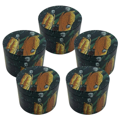 Molinillo de hierbas de Metal de 50mm, molinillo de mortero de sal Manual de 4 capas con dibujos animados, molinillo de tabaco de hierba cruda, accesorios para fumar cigarrillos