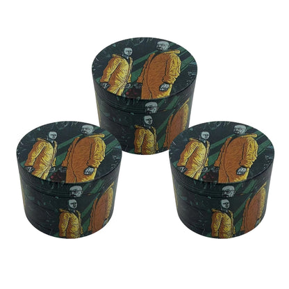 Molinillo de hierbas de Metal de 50mm, molinillo de mortero de sal Manual de 4 capas con dibujos animados, molinillo de tabaco de hierba cruda, accesorios para fumar cigarrillos