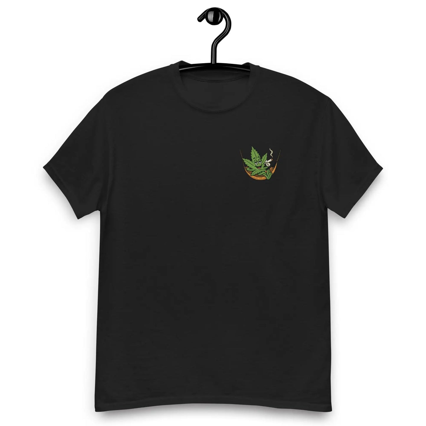 Camiseta divertida con hamaca y hojas de marihuana, camiseta con dibujo de hoja de marihuana para fumar porro, camiseta relajada para fumetas, camiseta de cannabis 420 para relajarse.